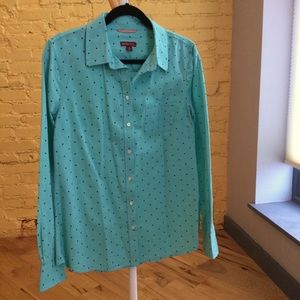 Blue Polka Dot Button Down